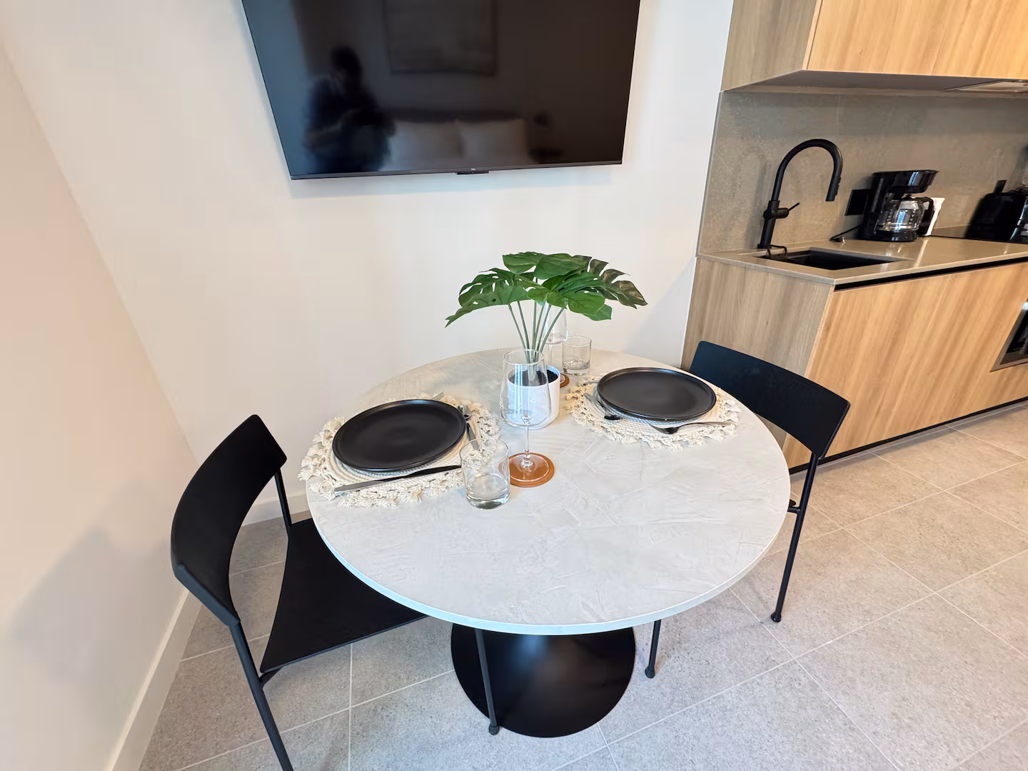501 First dining area with a compact table.